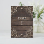 Numéro de table occidental vintage en dentelle et (Debout devant)