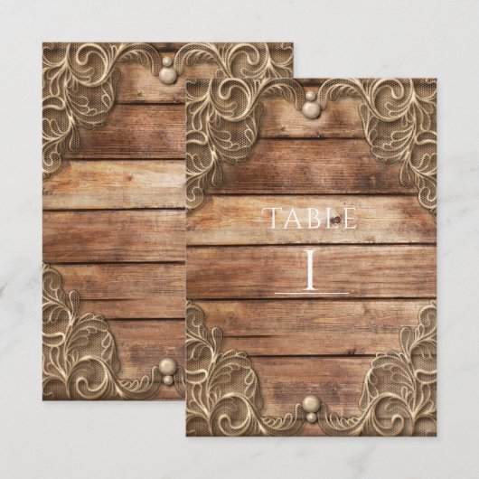 Numéro de table occidental vintage rustique en boi (Devant / Derrière)