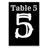 Numéro de table occidentale (Dos)