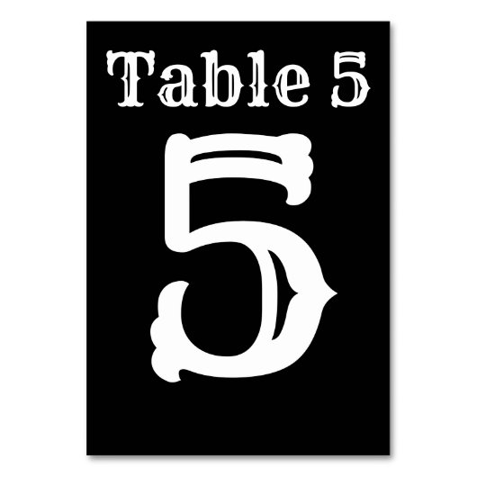 Numéro de table occidentale (Dos)