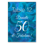 Numéro De Table Ocean Blue 50 et Fabulous Birthday Party Nom (Dos)