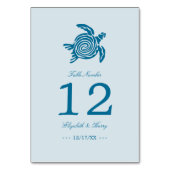 Numéro De Table Ocean Sea Turtle, Sea Blue Beach Wedding (Dos)