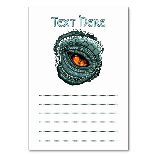 Numéro De Table Œil de prédateur reptile primitif (Dos)