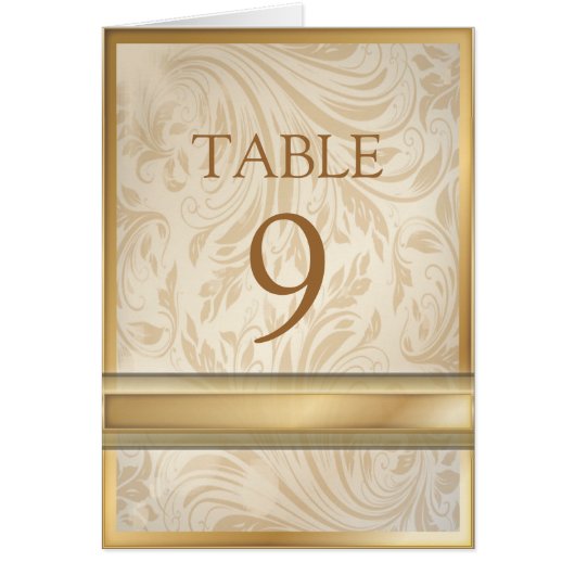 Numéro de table officiel de Mariage damassé au cha (Devant)