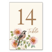 Numéro De Table Oiseau dans une robe de mariée florale (Dos)