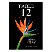 Numéro De Table Oiseau tropical du Paradis Mariage botanique (Dos)