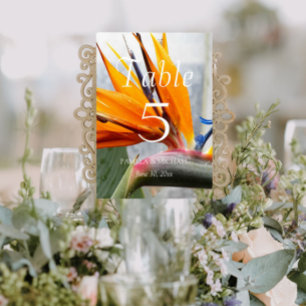 Numéro De Table Oiseau tropical du Paradis Mariage floral