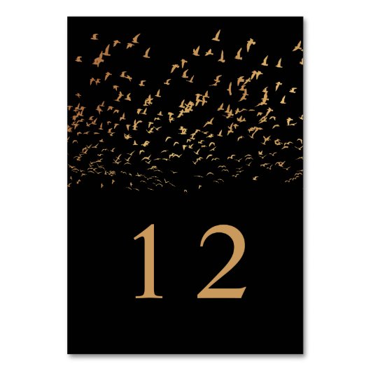 Numéro De Table Oiseaux élégants d'un Mariage de plume (Dos)