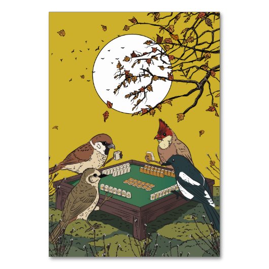 Numéro De Table Oiseaux jouant au Mahjong (Par défaut)