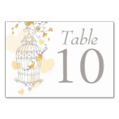 Numéro De Table oiseaux mariages oiseaux oiseaux oiseaux cage gris (Dos)