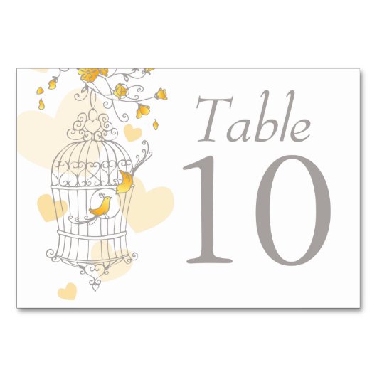 Numéro De Table oiseaux mariages oiseaux oiseaux oiseaux cage gris (Dos)
