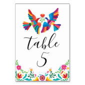 Numéro De Table Oiseaux mexicains d'inspiration vive et Mariage fl (Dos)