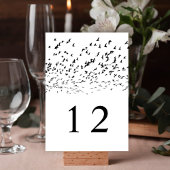 Numéro De Table Oiseaux noirs et blancs modernes d'un Mariage en p