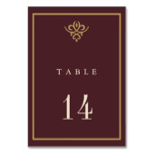 Numéro De Table Old Money Burgundy Wedding Table Card (Dos)