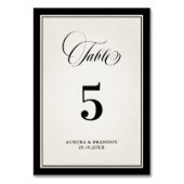Numéro De Table Old Money Modern Formal Black Luxury Chic Wedding (Dos)