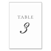 Numéro De Table Olivia Simple Elegant Mariage gris (Dos)