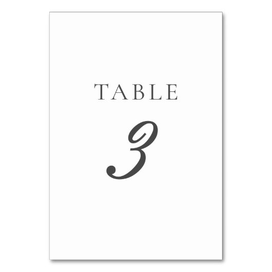 Numéro De Table Olivia Simple Elegant Mariage gris (Dos)