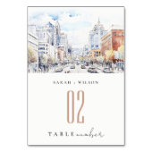 Numéro De Table Omaha Nebraska Watercolor Landscape Wedding (Dos)