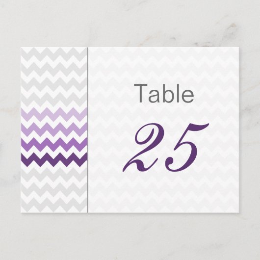 Numéro de table Ombre de mariage Mod chevron viole (Devant)