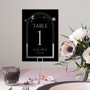Numéro De Table Onglet Mariage d'astronomie de la Lune d'or noir m