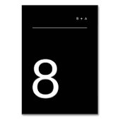 Numéro De Table Onyx Tuxedo Simple Plain Moderne Premium Élégant (Dos)