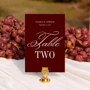 Numéro De Table Opéra Dramatique Mariage Bourguignon