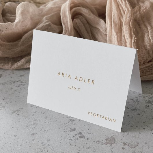 Numéro De Table Option de menu de mariage en typographie dorée chi