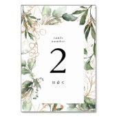 Numéro De Table Or Botanique Eucalyptus Élégant Verdure Moss (Par défaut)