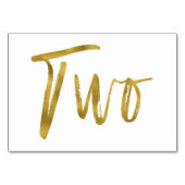 Numéro De Table Or et blanc Élégant Tableau numéro deux (Dos)