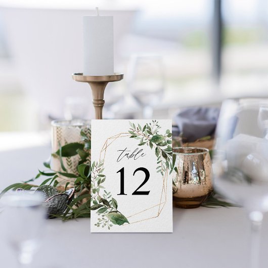 Numéro de table or feuille & Eucalyptus