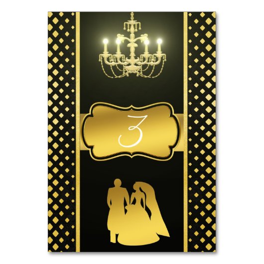 Numéro De Table Or noir (Par défaut)