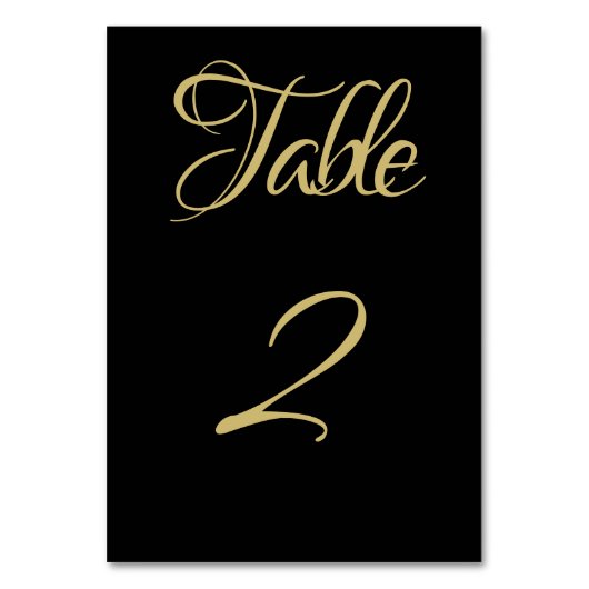 Numéro De Table Or noir et blanc Numéro du tableau (Par défaut)