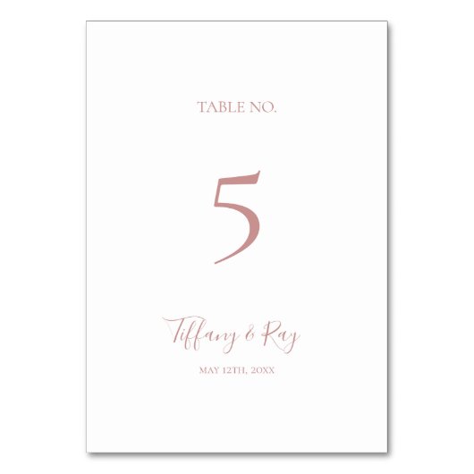 Numéro de table or Rose simple et élégant (Par défaut)