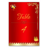 Numéro De Table Or rouge (Par défaut)