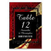 Numéro De Table Or rouge et mariage damassé noire (Dos)