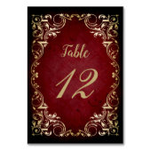 Numéro De Table Or rouge Vintage rustique (Dos)