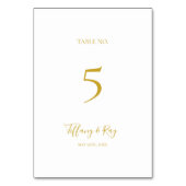 Numéro de table or simple et élégant (Dos)