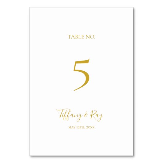 Numéro de table or simple et élégant (Par défaut)