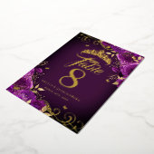 Numéro de table or Tourbillon de rose violette Qui (Rotation)
