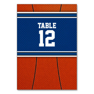 Numéro De Table Orange Blue Basketball Bar Mitzvah