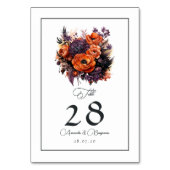 Numéro De Table Orange Brûlé, violet foncé et Mariage floral noir (Par défaut)
