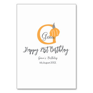 Numéro De Table Orange citrouille automne anniversaire 21e chute d