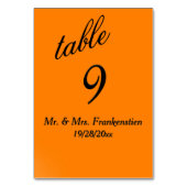 Numéro de table orange et noir (Dos)