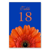 Numéro De Table Orange Gerbera Daisy Royal Blue Mariage (Par défaut)