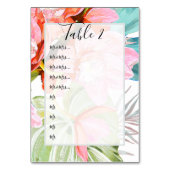 Numéro De Table Orange Orchidée+Palm Table N° pin à bord (Dos)