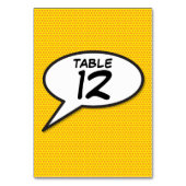 Numéro de table orange pop art bande dessinée (Dos)