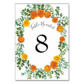 Numéro De Table Orange Rose Mariage Floral Moderne (Par défaut)