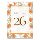 Numéro De Table Orange Rose Wedding (Par défaut)