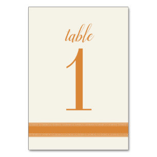 Numéro de table orange, signe de table Mariage Car