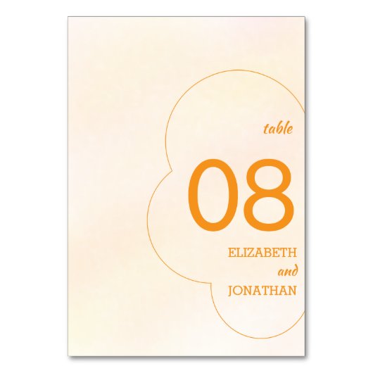 Numéro De Table Orange Sunset Wedding (Par défaut)